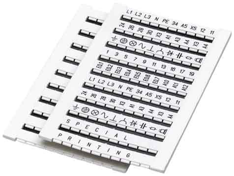 Phoenix Contact - Repère de borne en bande ZBFM 4/WH,LGS:FORTL.ZAHLEN 1-10