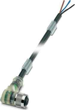 Phoenix Contact - Câble capt./act., 3 pôles, PUR, M12 femelle coudé, Ext. Libre, A, 1,5 m