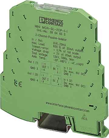 Phoenix Contact - Séparateurs passifs Mini MCR 2 voies 0/4-20mA vers 0/4-20mA - alim par capteur