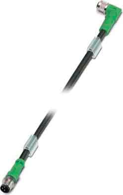 Phoenix Contact - Câble capt./act., 3 pôles, PUR, M8 mâle droit, M8 femelle coudé, A, 3 m