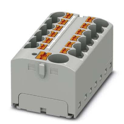 Phoenix Contact - PTFIX 10/12X4-G GY - Bloc répartiteur PTFIX