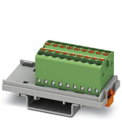 Phoenix Contact - PTFIX 18X1,5-NS35 GN - PTFIX 18X1,5-NS35 GN - Bloc répartiteur PTFIX