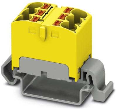 Phoenix Contact - PTFIX 6X4-NS35A YE - Bloc répartiteur PTFIX