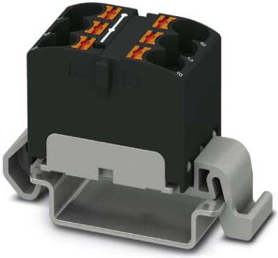 Phoenix Contact - PTFIX 6X4-NS35A BK - PTFIX 6X4-NS35A BK - Bloc répartiteur PTFIX