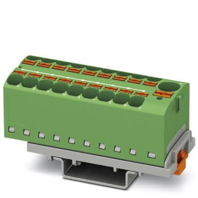 Phoenix Contact - PTFIX 10/18X4-NS35 GN - Bloc répartiteur PTFIX