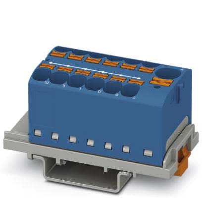 Phoenix Contact - PTFIX 10/12X4-NS35 BU - PTFIX 10/12X4-NS35 BU - Bloc répartiteur PTFIX