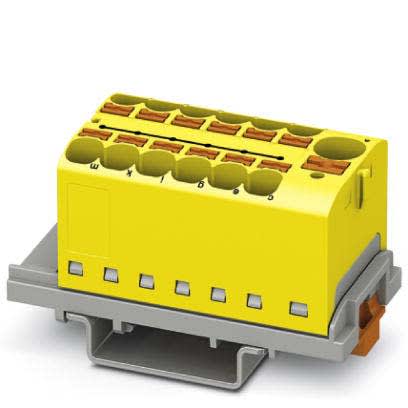 Phoenix Contact - PTFIX 10/12X4-NS35 YE - PTFIX 10/12X4-NS35 YE - Bloc répartiteur PTFIX