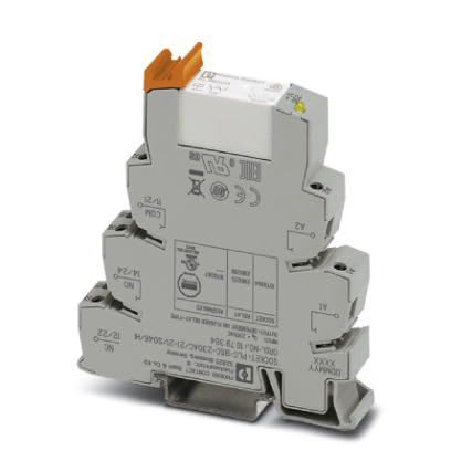 Phoenix Contact - Relais 230V AC, 2 inverseurs avec filtre anti-parasite, courant eleve, visse