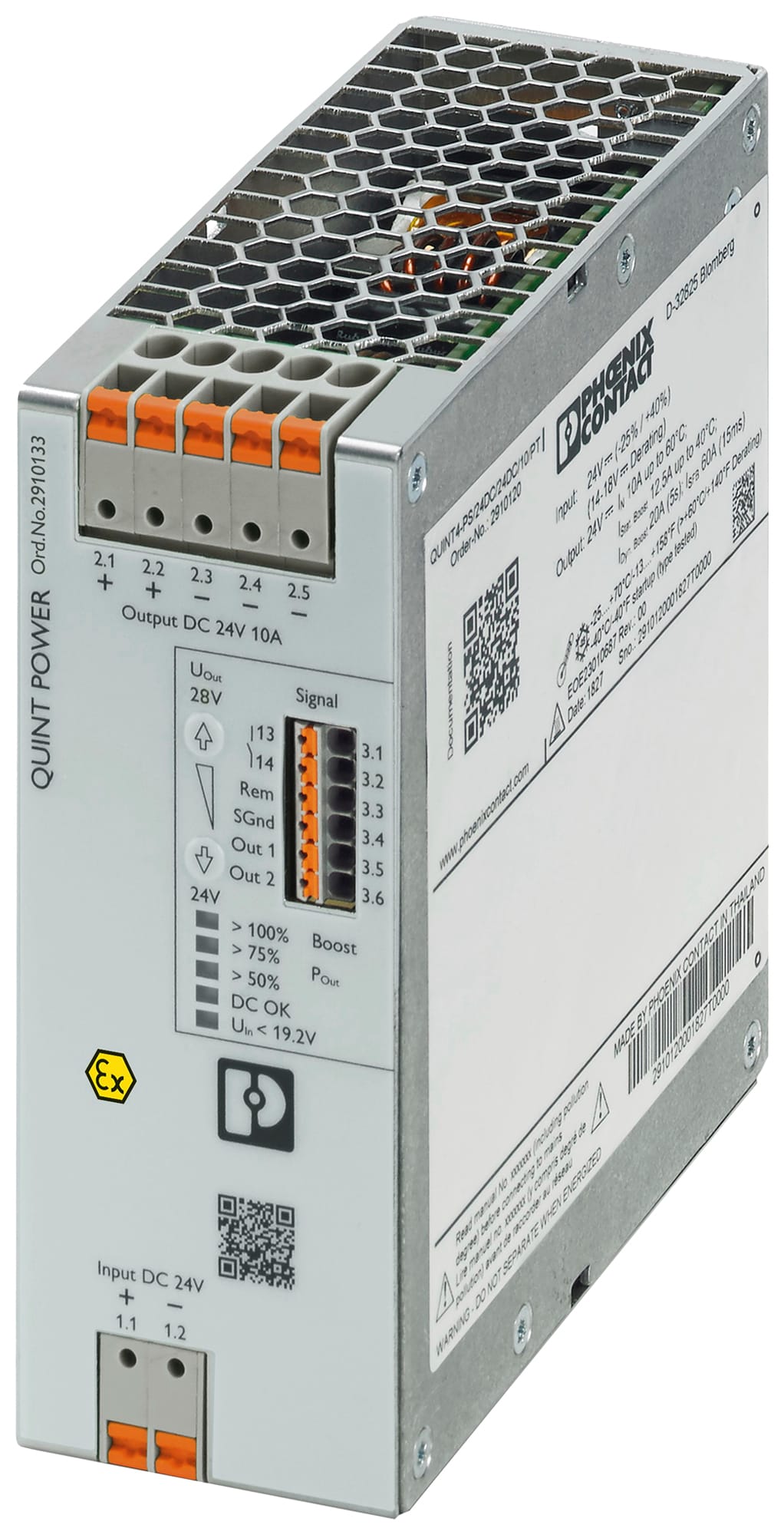 Phoenix Contact - Alimentation DC/DC paramétrable 24VDC/24VDC-10A - Boost stat/Dyn/SFB -Atex
