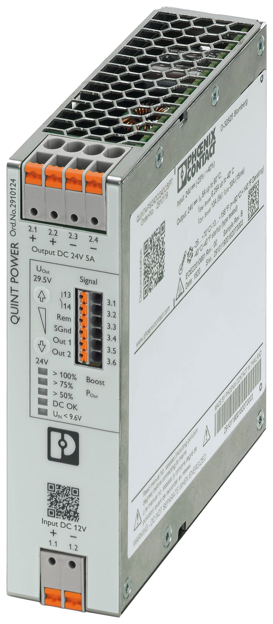 Phoenix Contact - Alimentation DC/DC paramétrable 12-24VDC/24VDC-5A - Boost stat/Dyn/SFB