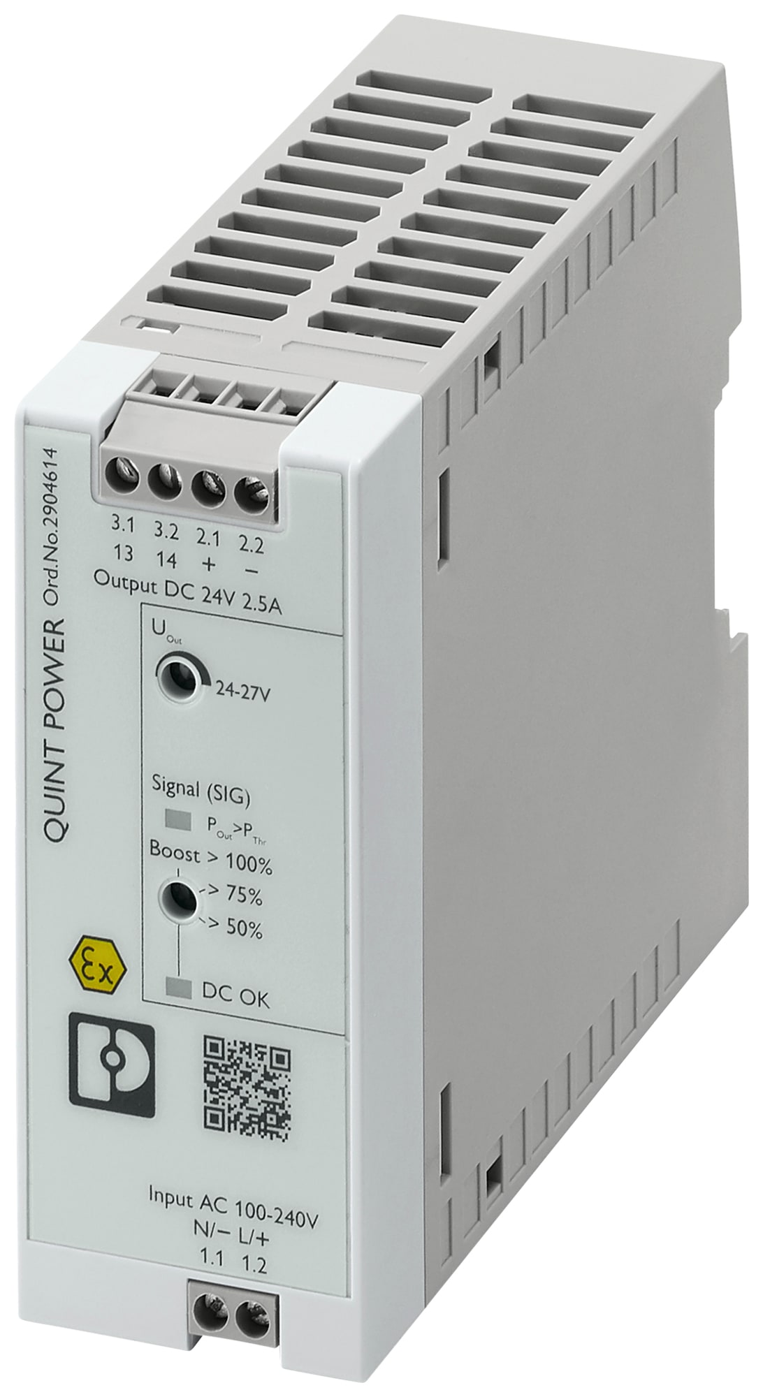 Phoenix Contact - Alimentation AC/DC paramétrable Mono 230VAC/24VDC-2,5A - Boost stat/Dyn