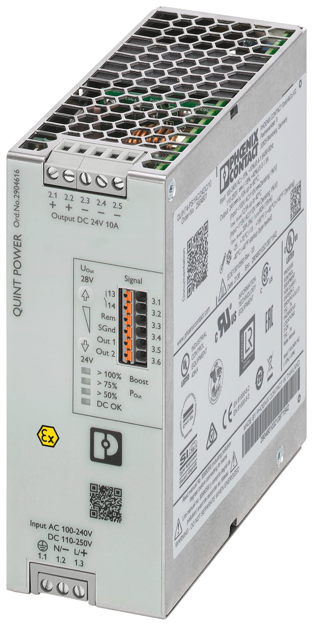 Phoenix Contact - Alimentation AC/DC paramétrable Mono 230VAC/24VDC-10A - Boost stat/Dyn/SFB +SIL3