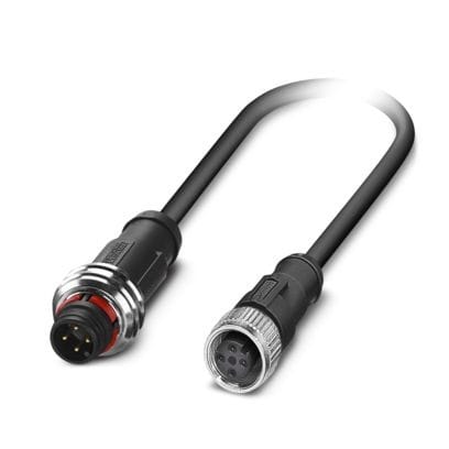 Phoenix Contact - Câble capt./act., 4 pôles, PUR, M12 mâle droit, M12 femelle droit, A, 1,5 m