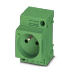 Phoenix Contact - Prise d'armoire 250V AC, pour la France, avec protection et LED, vert