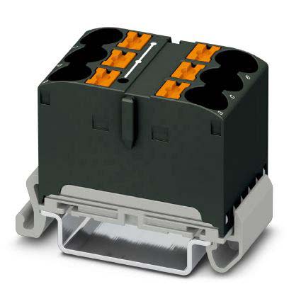 Phoenix Contact - PTFIX 6X10/S-NS35A BK - PTFIX 6X10/S-NS35A BK - Bloc répartiteur PTFIX
