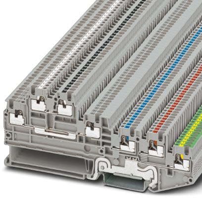 Phoenix Contact - PTIO 1,5/S/5-PE/U-GY/O-WH-BK - Bloc de jonction pour capteurs / actionneurs