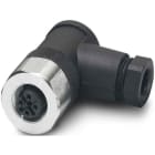 Phoenix Contact - Connecteur M12, cod. A, femelle coudé, 4P, à visser, bague inox, diam. 4 à 6 mm