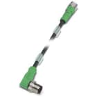 Phoenix Contact - Câble capt./act., 4 pôles, PUR, M12 mâle coudé, M12 femelle droit, A, 0,3 m