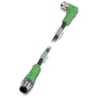 Phoenix Contact - Câble capt./act., 3 pôles, PUR, M12 mâle droit, M12 femelle coudé, A, 0,3 m