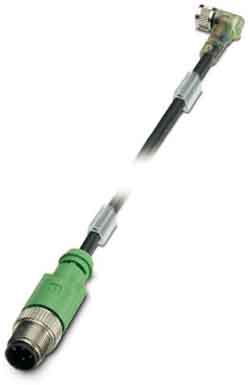 Phoenix Contact - Câble capt./act., 3 pôles, PUR, M12 mâle droit, M8 femelle coudé, A, 0,3 m
