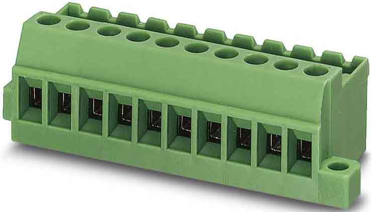 Phoenix Contact - Embase C.I 6p, pas: 5.08 mm, 2.5 mm², 12 A, 320 V - MVSTBU 2,5/ 6-GB-5,08