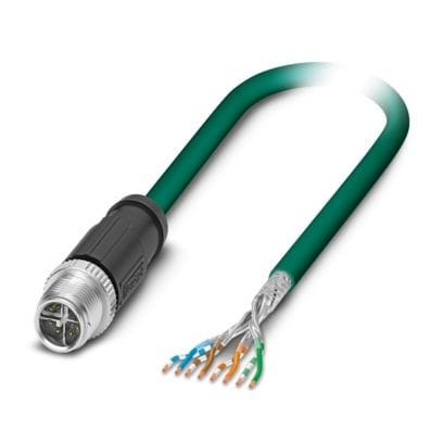 Phoenix Contact - Câble Bus, 8P Ethernet CAT6, vert, M12 mâle droit, Ext. Libre, X, 2 m