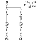 Phoenix Contact - Parafoudre Mono- T2 - Uc:350VAC - In: 20kA - avec contact o/f - TT/TN
