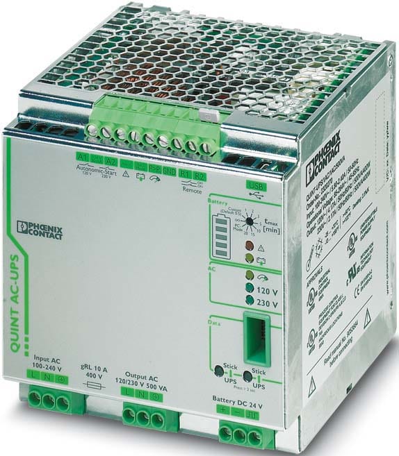 Phoenix Contact - QUINT-UPS/ 1AC/ 1AC/500VA - UPS-AC - 230VAC/230VAC - 500 VA