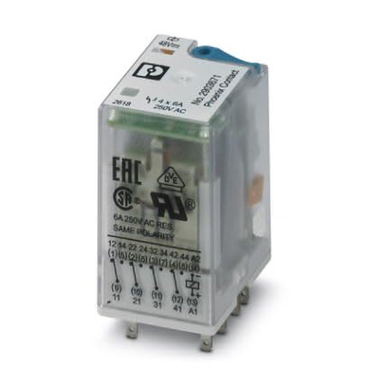 Phoenix Contact - Relais, 4 RT, dore, avec forcage, LED , diode rou