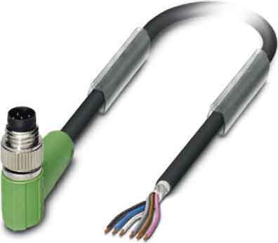 Phoenix Contact - Câble capt./act., 6 pôles, PUR, M8 mâle coudé, Ext. Libre, A, 3 m