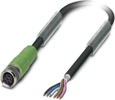 Phoenix Contact - Câble capt./act., 6 pôles, PUR, M8 femelle droit, Ext. Libre, A, 5 m