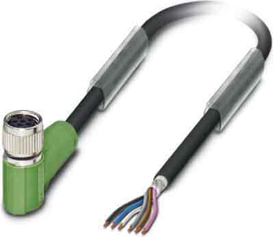 Phoenix Contact - Câble capt./act., 6 pôles, PUR, M8 femelle coudé, Ext. Libre, A, 10 m