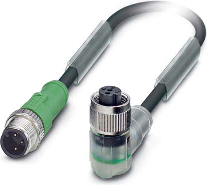 Phoenix Contact - Câble capt./act., 3 pôles, PUR, M12 mâle droit, M12 femelle coudé, A, 5 m