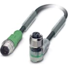 Phoenix Contact - Câble capt./act., 3 pôles, PUR, M12 mâle droit, M12 femelle coudé, A, 5 m