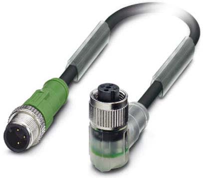 Phoenix Contact - Câble capt./act., 3 pôles, PVC, M12 mâle droit, M12 femelle coudé, A, 1,5 m