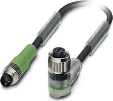 Phoenix Contact - Câble capt./act., 3 pôles, PUR, M8 mâle droit, M12 femelle coudé, A, 1,5 m