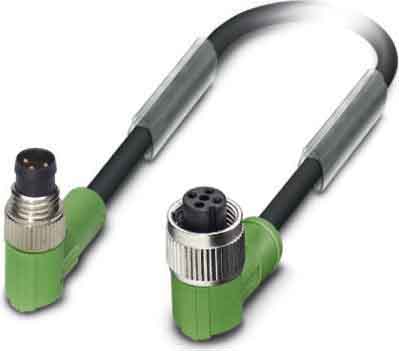 Phoenix Contact - Câble capt./act., 3 pôles, PUR, M8 mâle coudé, M12 femelle coudé, A, 0,3 m