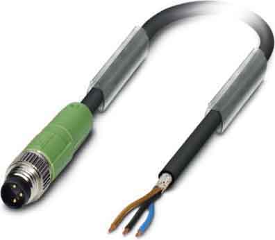 Phoenix Contact - Câble capt./act., 3 pôles, PUR, M8 mâle droit, Ext. Libre, A, 3 m