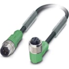 Phoenix Contact - Câble capt./act., 4 pôles, PUR, M12 mâle droit, M12 femelle coudé, A, 1 m