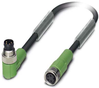 Phoenix Contact - Câble capt./act., 4 pôles, PVC, M8 mâle coudé, M8 femelle droit, A, 3 m