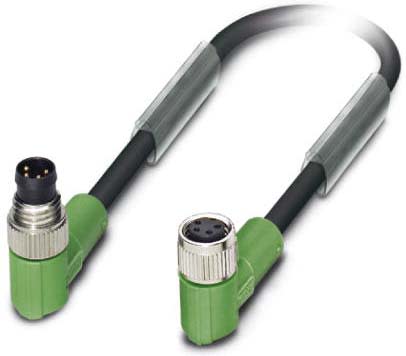 Phoenix Contact - Câble capt./act., 4 pôles, PUR, M8 mâle coudé, M8 femelle coudé, A, 0,3 m