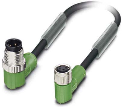 Phoenix Contact - Câble capt./act., 4 pôles, PVC, M12 mâle coudé, M8 femelle coudé, A, 0,3 m