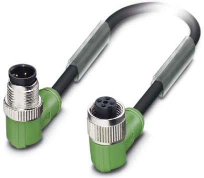 Phoenix Contact - Câble capt./act., 4 pôles, PVC, M12 mâle coudé, M12 femelle coudé, A, 0,6 m