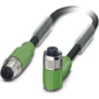 Phoenix Contact - Câble capt./act., 4 pôles, PUR, blindé, M12 mâle droit, M12 fem. coudé, A, 0,3 m