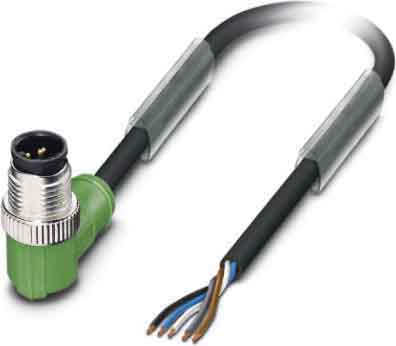 Phoenix Contact - Câble capt./act., 5 pôles, PUR, M12 mâle coudé, Ext. Libre, A, 5 m