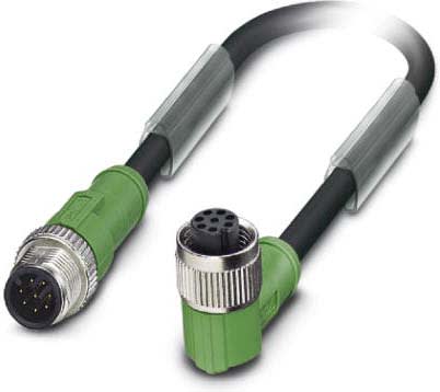 Phoenix Contact - Câble capt./act., 8 pôles, PUR, M12 mâle droit, M12 femelle coudé, A, 0,3 m