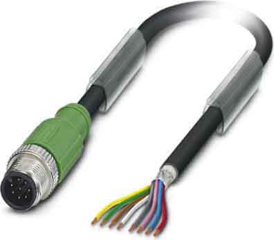 Phoenix Contact - Câble capt./act., 8 pôles, PUR, M12 mâle droit, Ext. Libre, A, 3 m