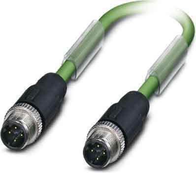 Phoenix Contact - Câble Bus, 4 pôles, Profinet, M12 mâle droit, M12 mâle droit, D, 2 m