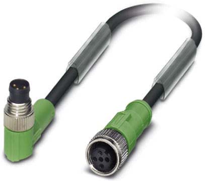 Phoenix Contact - Câble capt./act., 3 pôles, PUR, M8 mâle coudé, M12 femelle droit, A, 3 m
