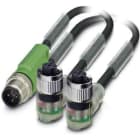 Phoenix Contact - Câble capt./act., 3 pôles, PUR, M12 mâle droit, M12 femelle coudé, A, 0,3 m